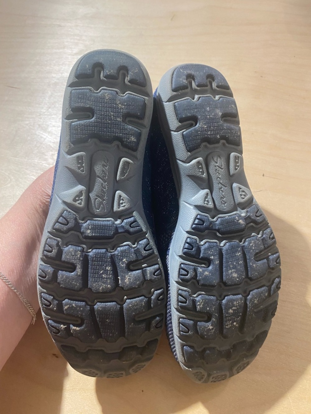 Skechers Navy Blue Slip-On Knit Sneakers 7 (Box 1) - Picture 8 of 13